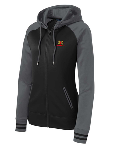ST Sport-Wick Varsity Fleece Full-Zip Hooded Jacket XS Black/ Dark
